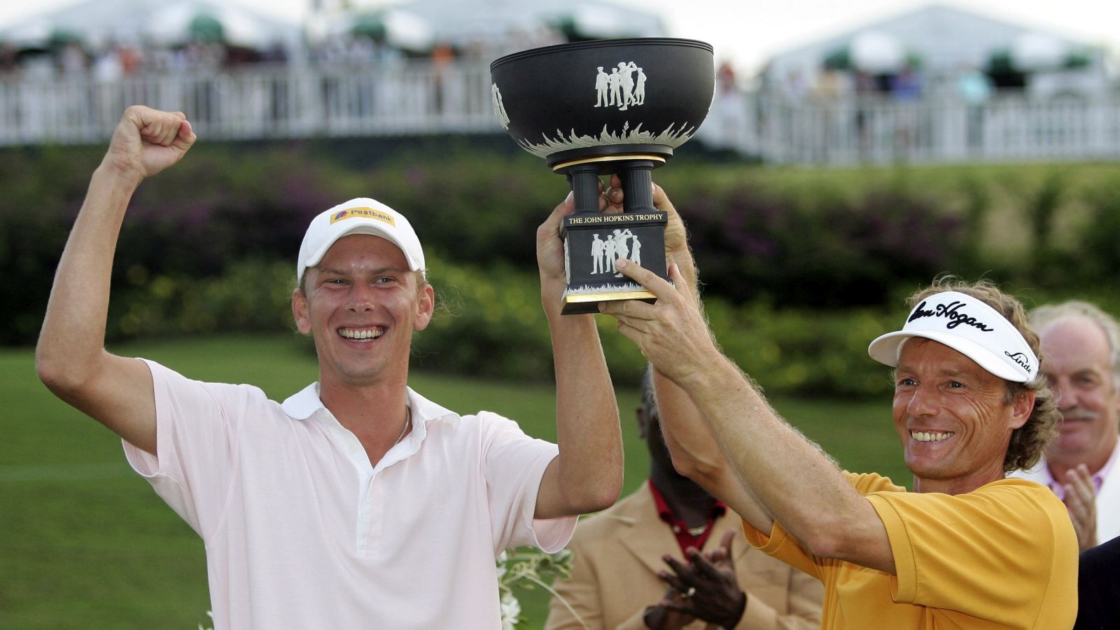 2006: Marcel Siem gewinnt den World Cup of Golf auf Barbados gemeinsam mit Bernhard Langer. © Ross Kinnaird/Getty Images
