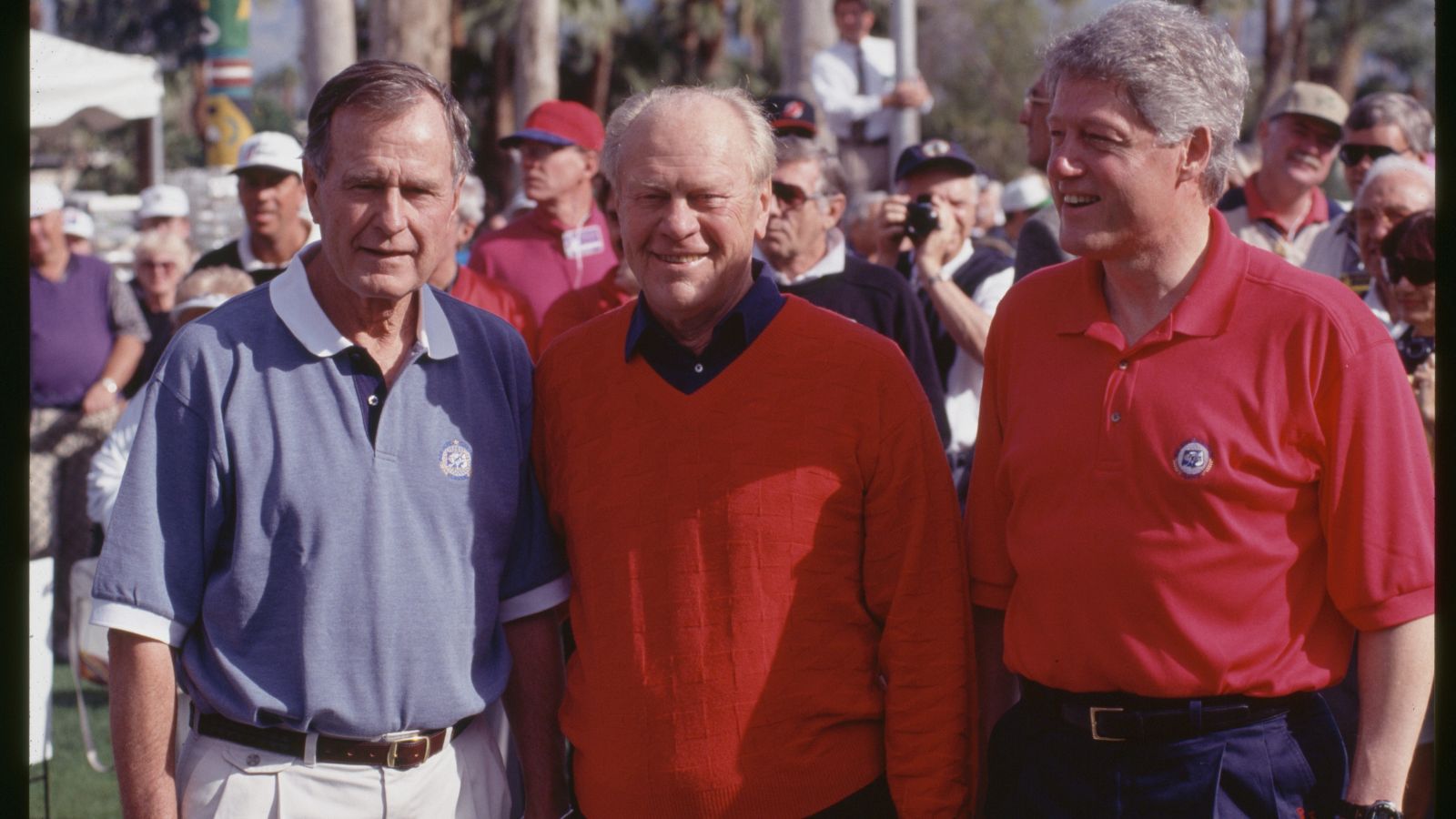 Und nochmal ein Präsidenten-Trio mit (v.l.) George H.W. Bush, Gerald Ford und Bill Clinton. © Getty Images
