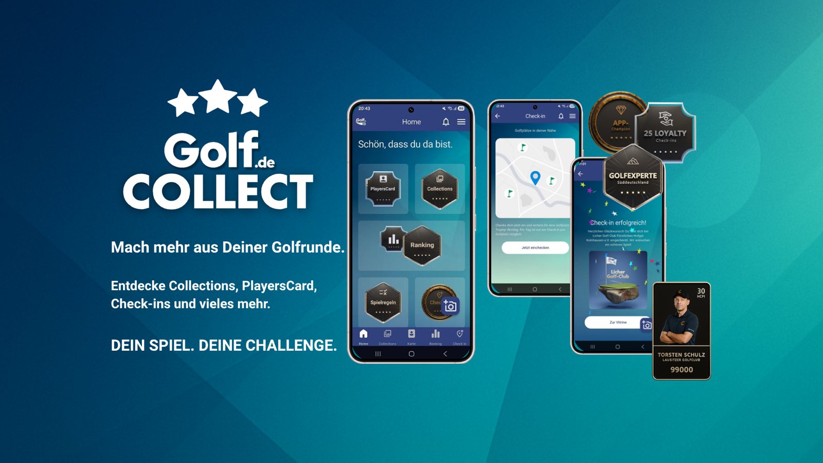 Golf.de-Collect ist kostenlos im Apple App Store und bei Google Play verfügbar.