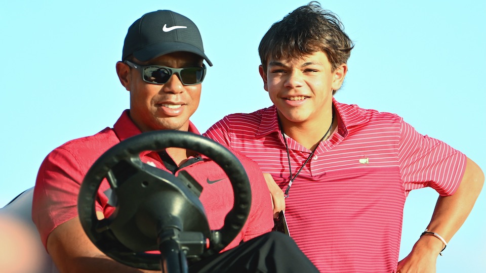 Zweimal Woods – einmal senior, einmal junior. Tiger und sein Sohn Charlie. 