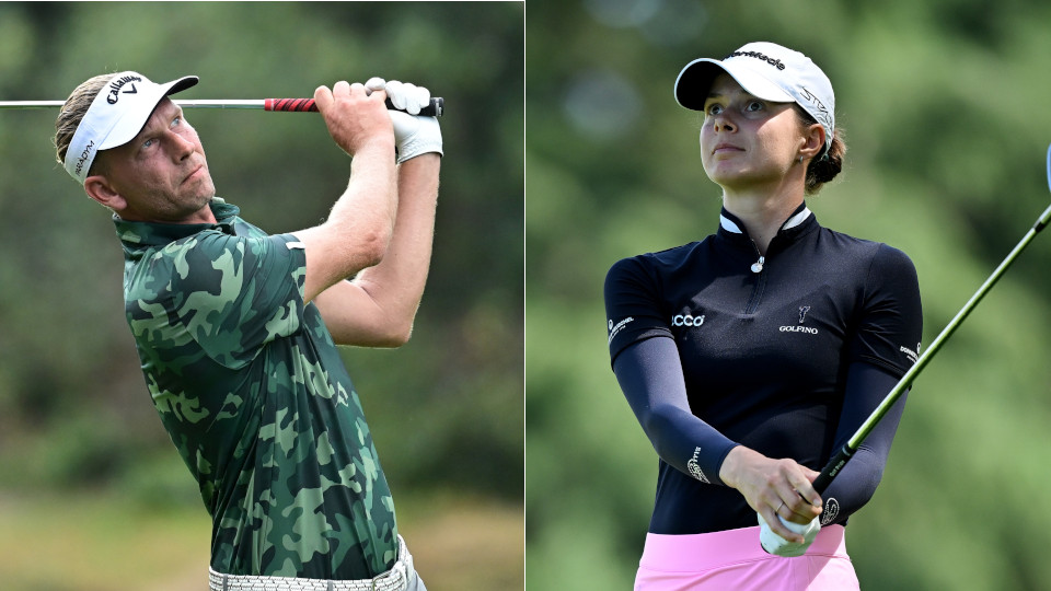 Können beide zufrieden mit ihrem Golfjahr 2023 sein: Marcel Siem und Esther Henseleit.
