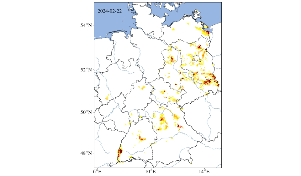 Der Dürremonitor des Helmholtz Instituts zeigt, dass nahezu ganz Deutschland eine gute gute Durchdringung des Bodens mit Feuchtigkeit aufweist.