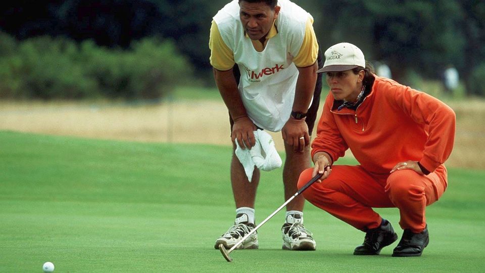 Sie war in den 90er Jahren eine der besten deutschen Golferinnen: Martina Koch bei der LGO 1998. © Elisenda Roig/Getty Images