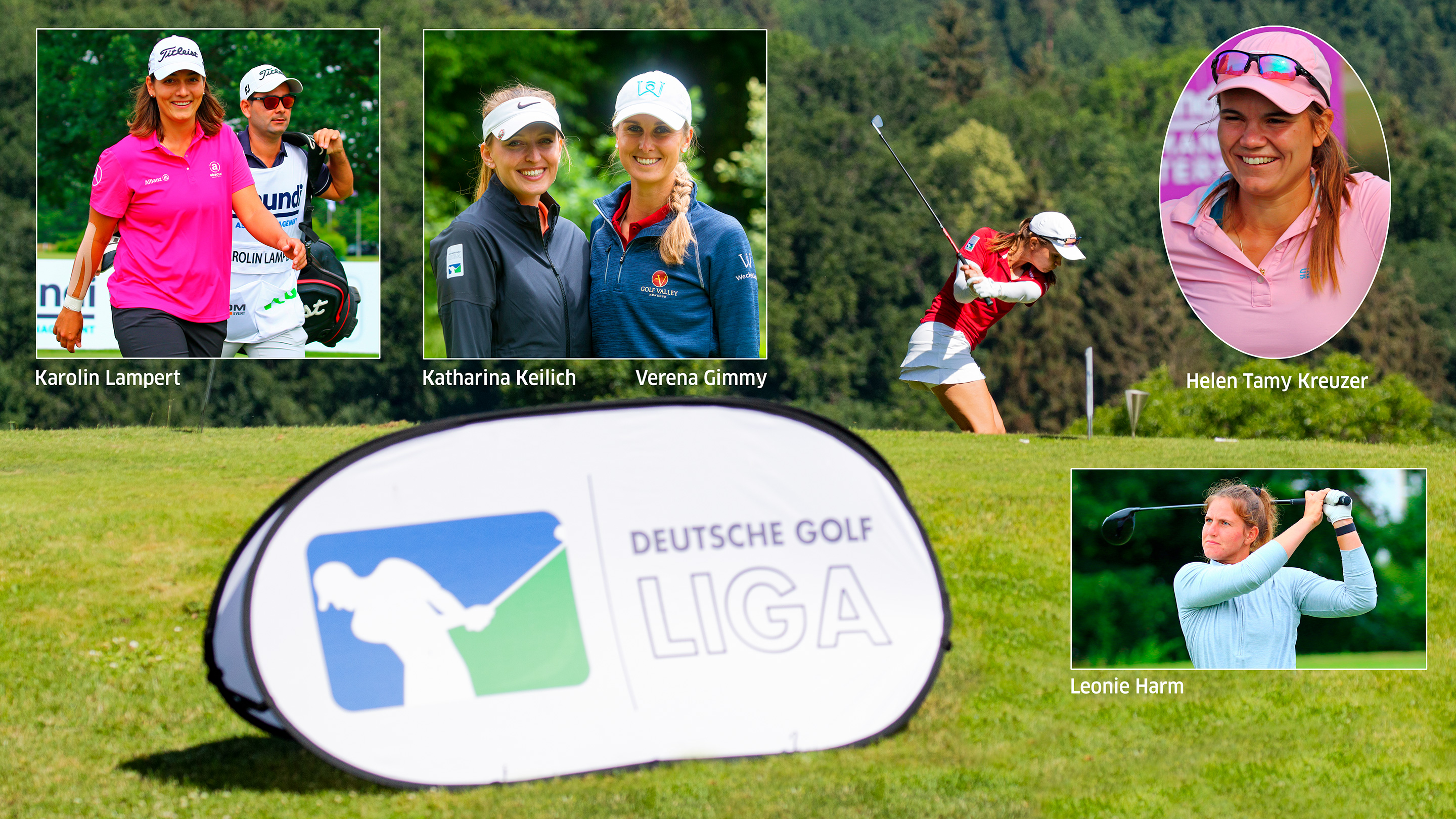 Wann immer möglich unterstützen diese Tourspielerinnen ihre Teams in der 1. Bundelsiga Süd der Damen. Fotos: golfsupport.nl / DGV / mat