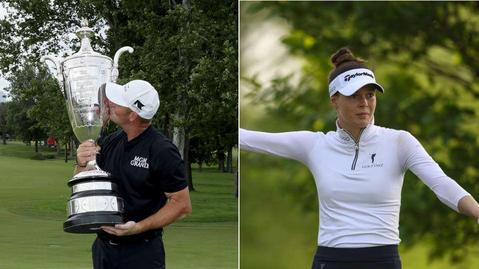Ex-Senior-PGA-Champion Alex Cejka und LPGA-Spielerin Esther Henseleit.